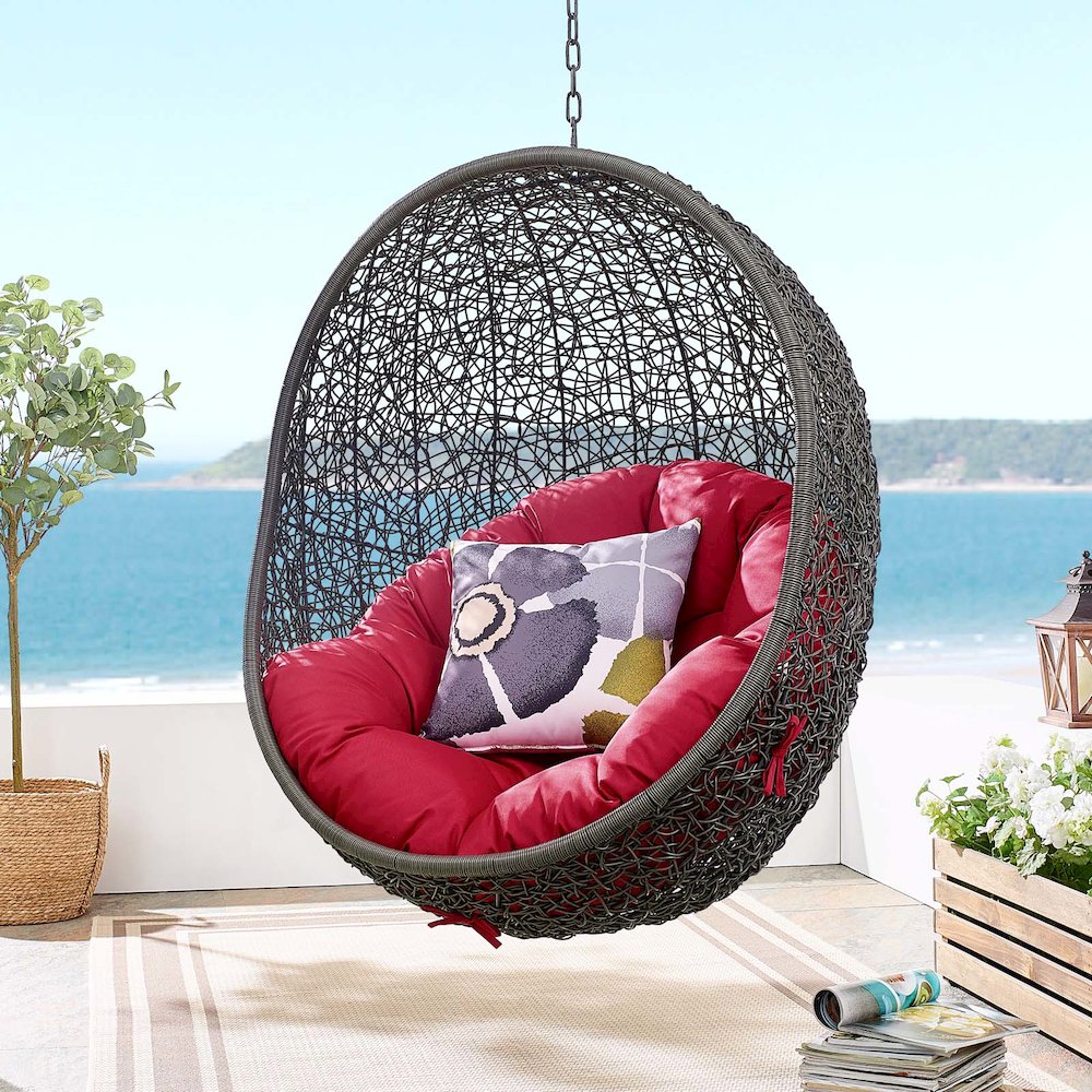 Hide Outdoor Patio Swing Chair With Stand. Picture 7