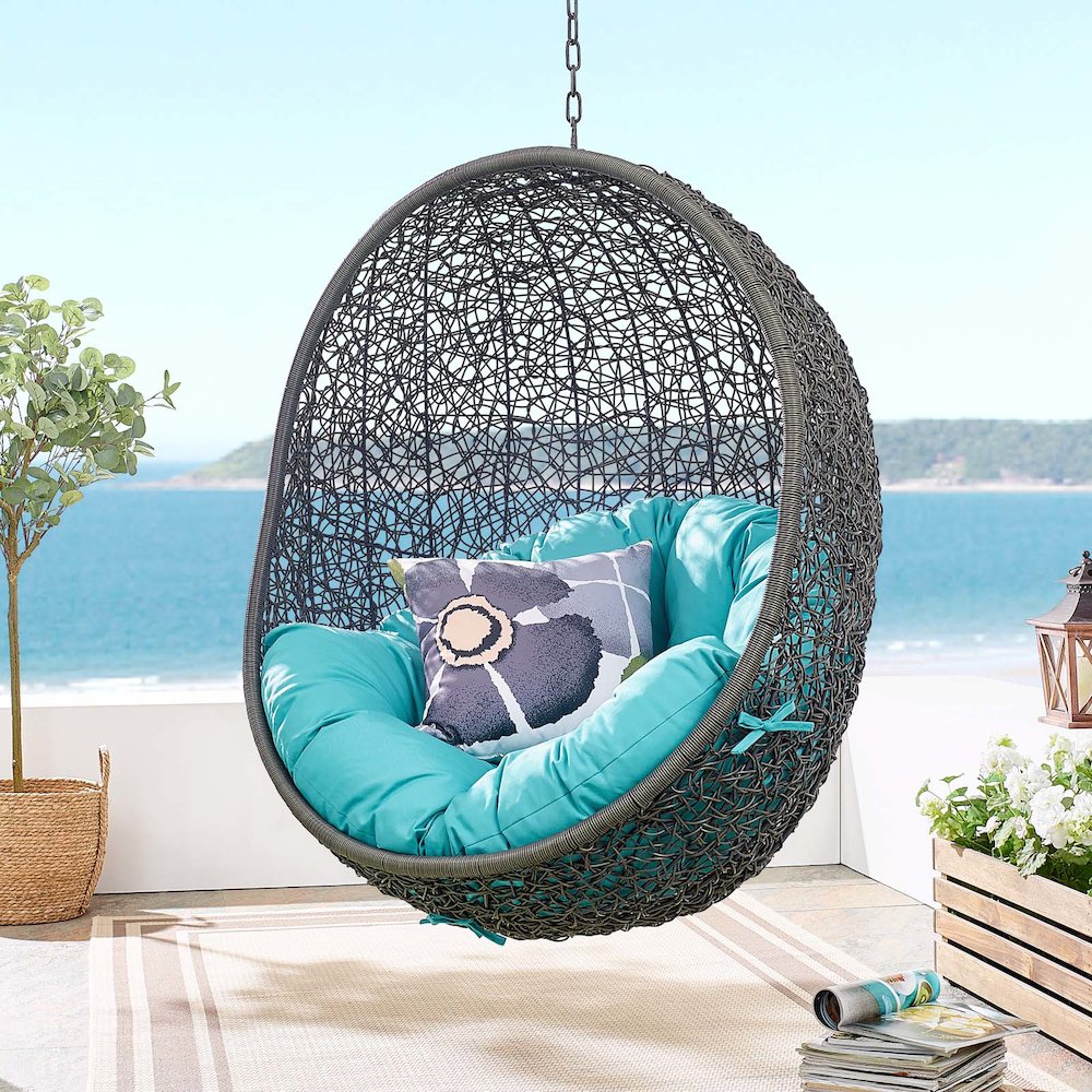 Hide Outdoor Patio Swing Chair With Stand. Picture 7