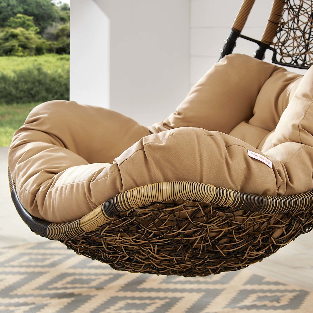 Abate Wicker Rattan Outdoor Patio Swing Chair. Picture 8