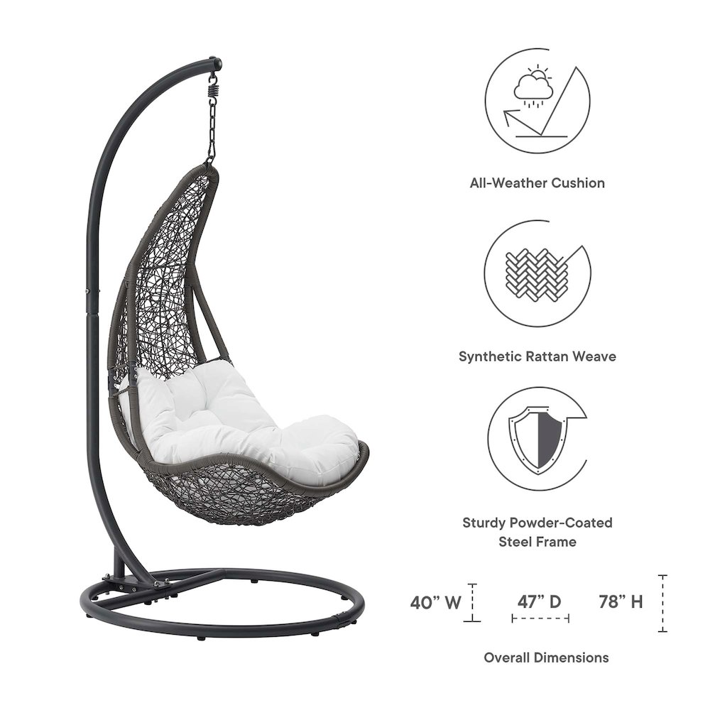 Abate Wicker Rattan Outdoor Patio Swing Chair. Picture 2