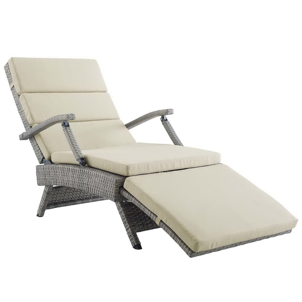 Envisage Chaise Outdoor Patio Wicker Rattan Lounge Chair. Picture 4