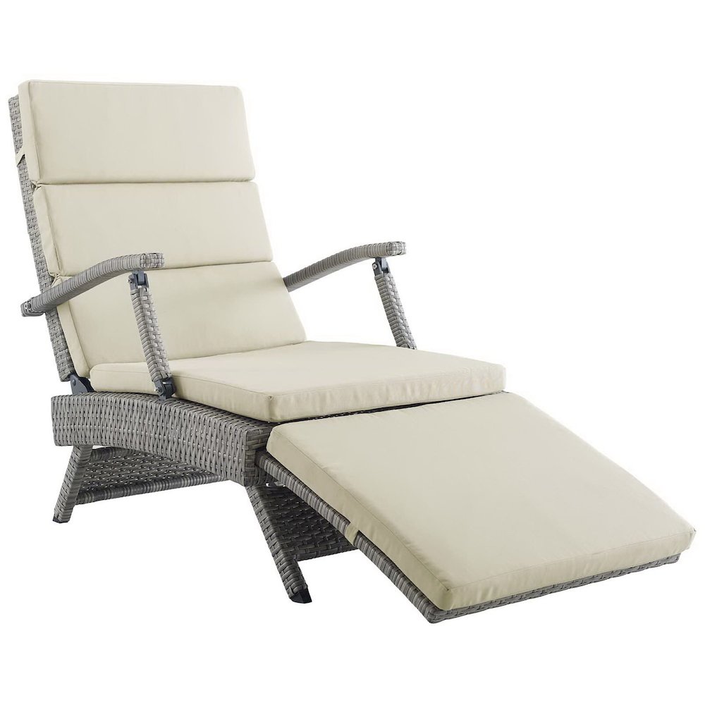 Envisage Chaise Outdoor Patio Wicker Rattan Lounge Chair. Picture 5