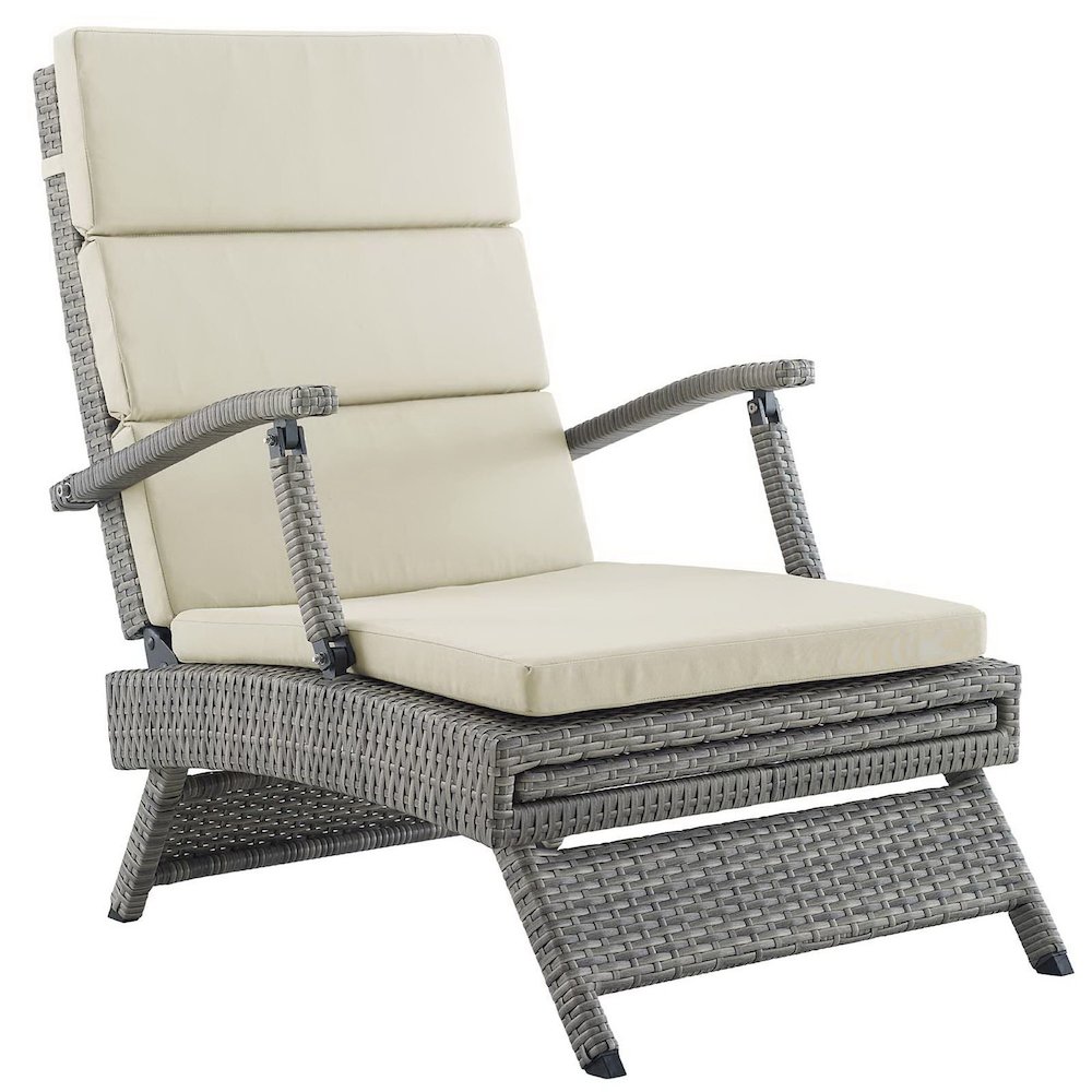Envisage Chaise Outdoor Patio Wicker Rattan Lounge Chair. Picture 6