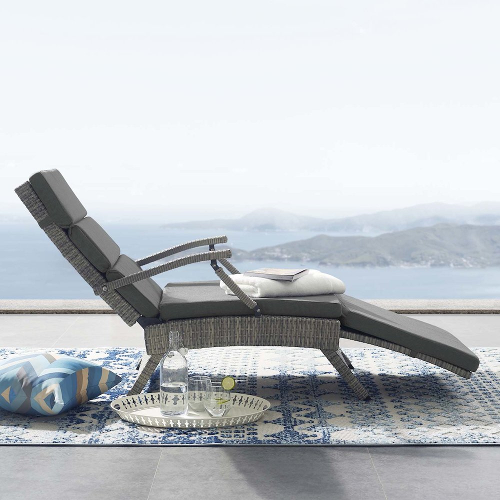 Envisage Chaise Outdoor Patio Wicker Rattan Lounge Chair. Picture 10