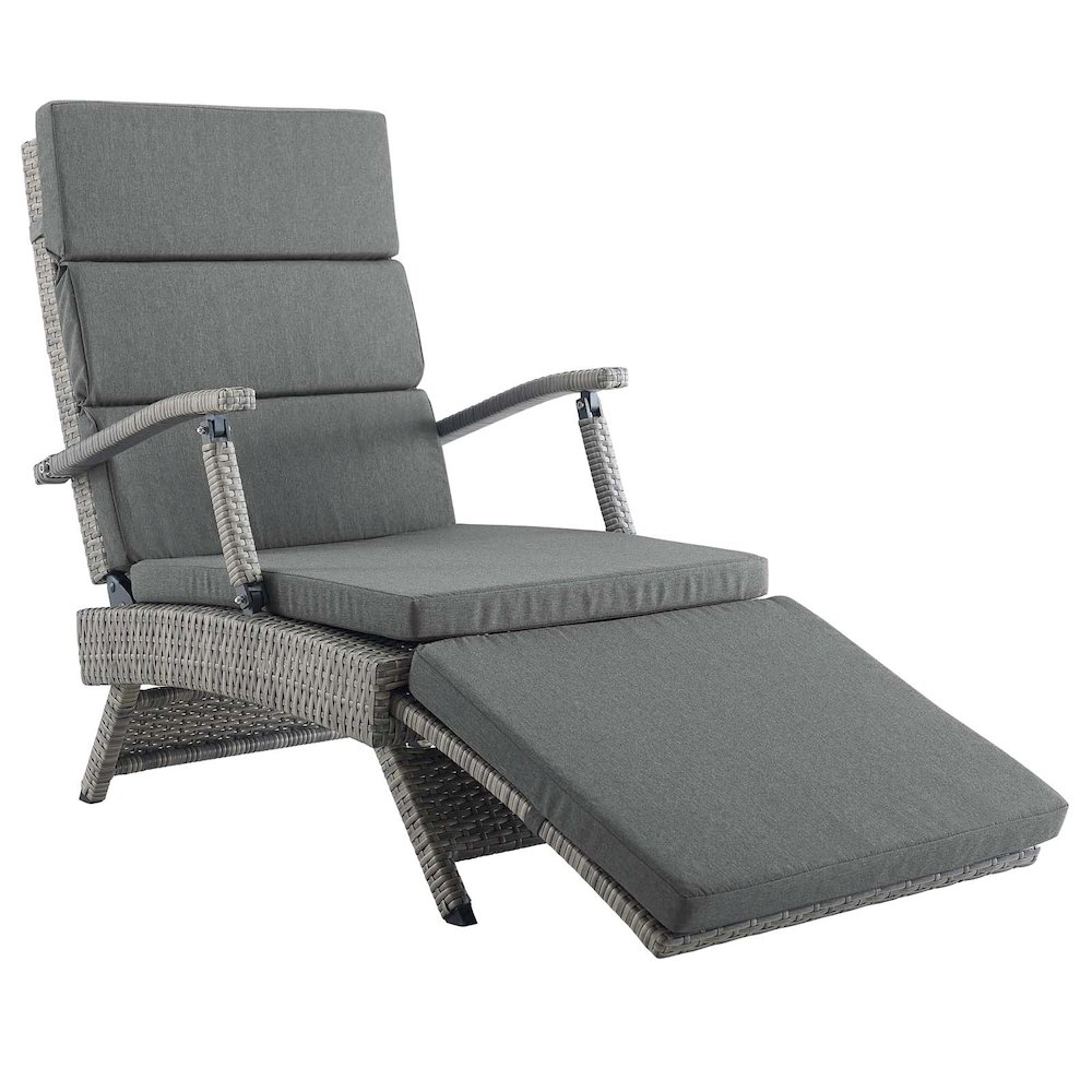 Envisage Chaise Outdoor Patio Wicker Rattan Lounge Chair. Picture 5