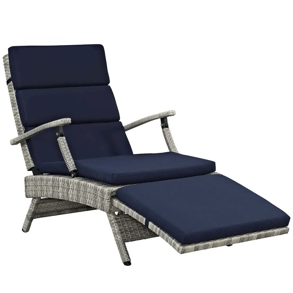 Envisage Chaise Outdoor Patio Wicker Rattan Lounge Chair. Picture 2