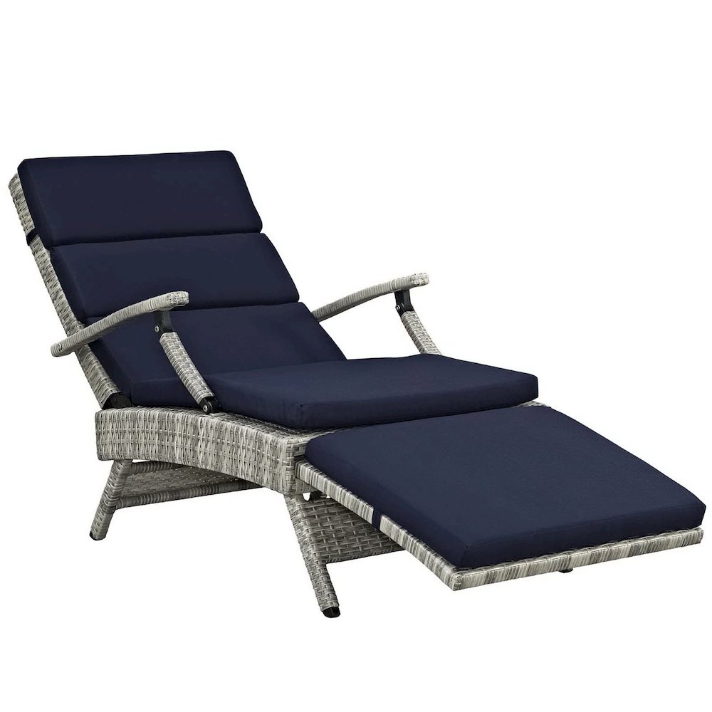 Envisage Chaise Outdoor Patio Wicker Rattan Lounge Chair. Picture 3