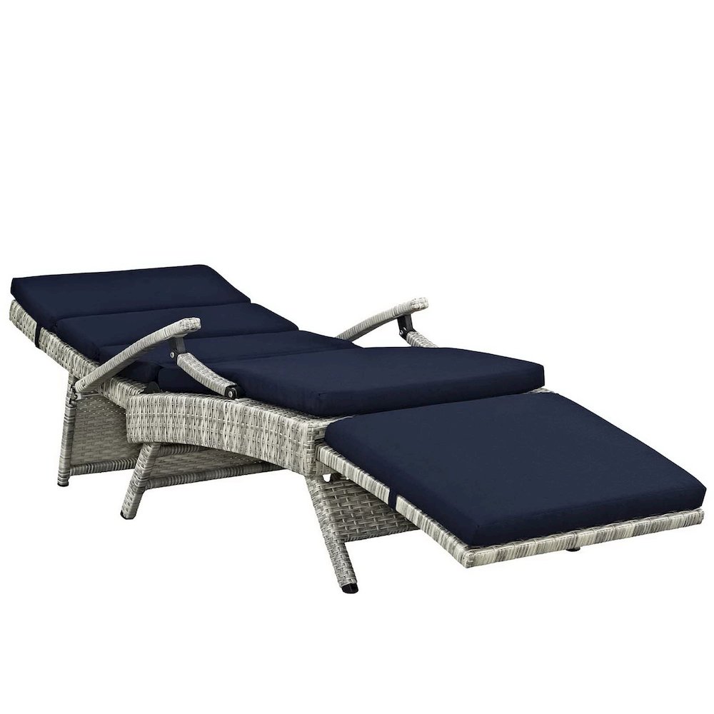 Envisage Chaise Outdoor Patio Wicker Rattan Lounge Chair. Picture 5