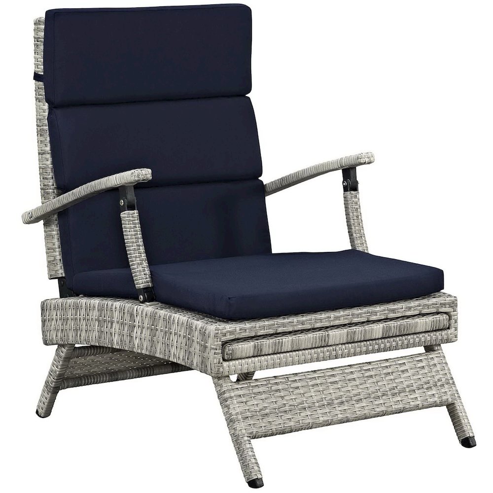 Envisage Chaise Outdoor Patio Wicker Rattan Lounge Chair. Picture 6