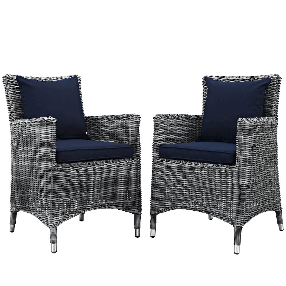 Summon 2 Piece Outdoor Patio Sunbrella Dining Set. Picture 1