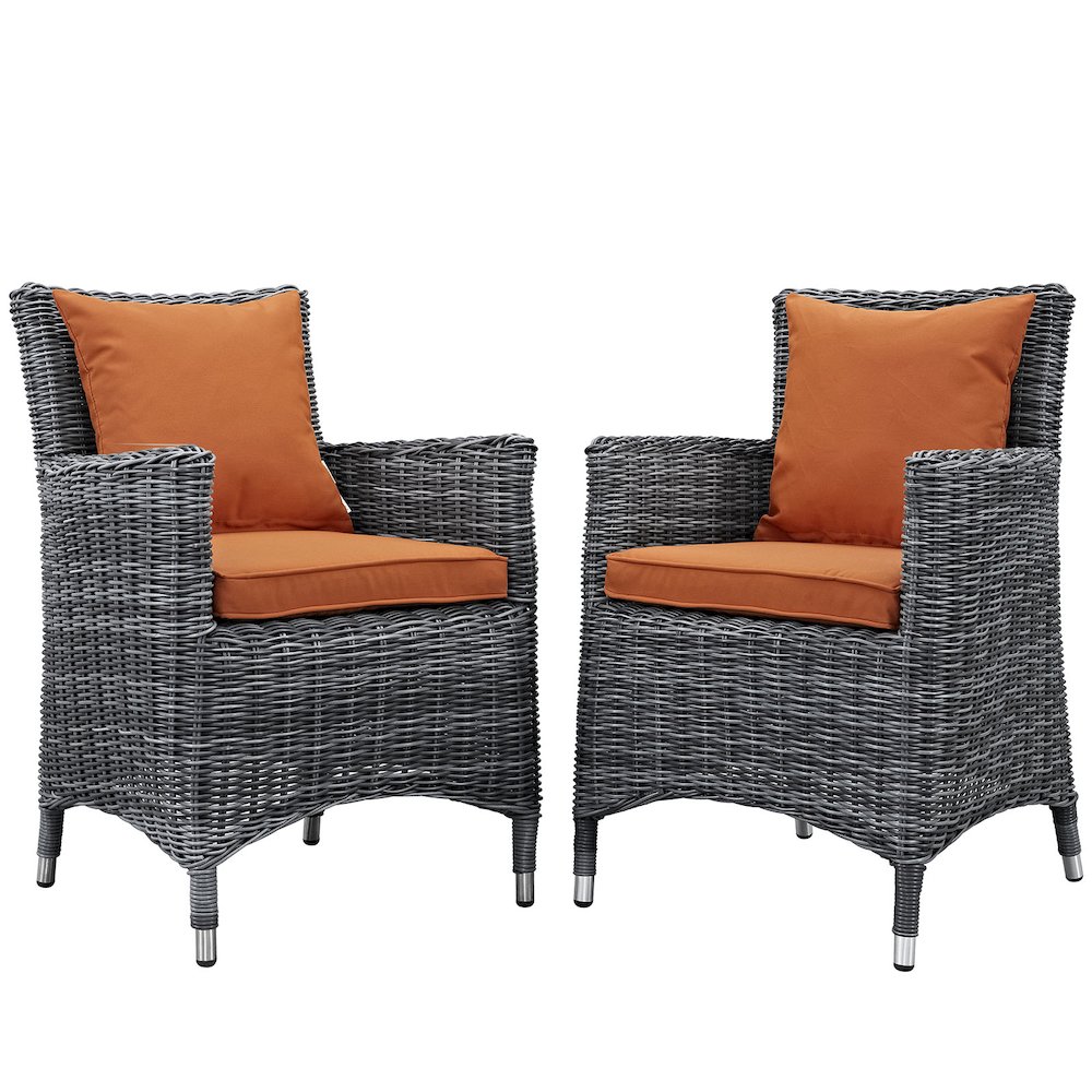 Summon 2 Piece Outdoor Patio Sunbrella Dining Set. Picture 1