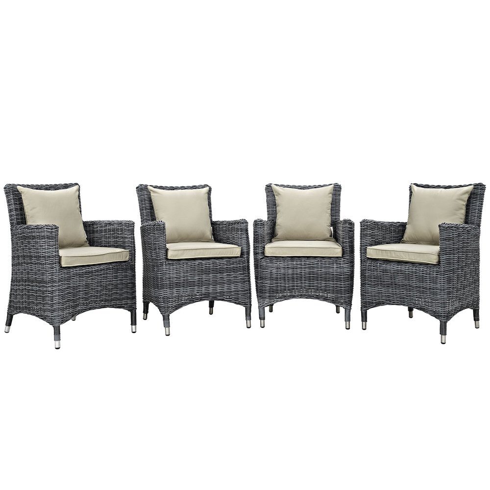 Summon 4 Piece Outdoor Patio Sunbrella Dining Set. Picture 1