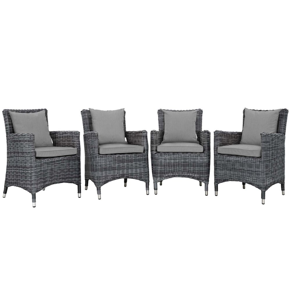 Summon 4 Piece Outdoor Patio Sunbrella Dining Set. Picture 1