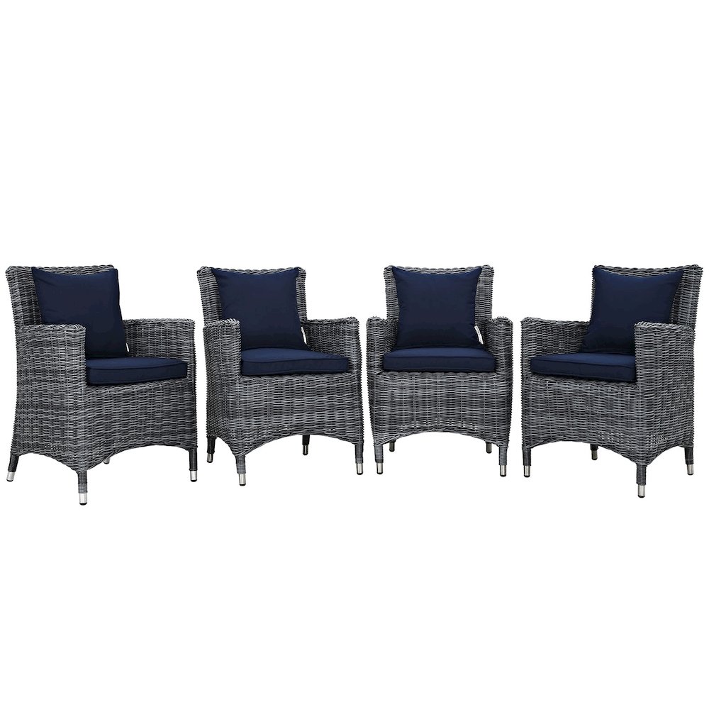 Summon 4 Piece Outdoor Patio Sunbrella Dining Set. Picture 1