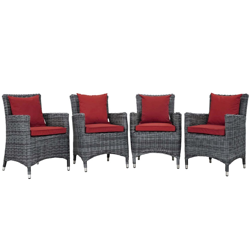 Summon 4 Piece Outdoor Patio Sunbrella Dining Set. Picture 1