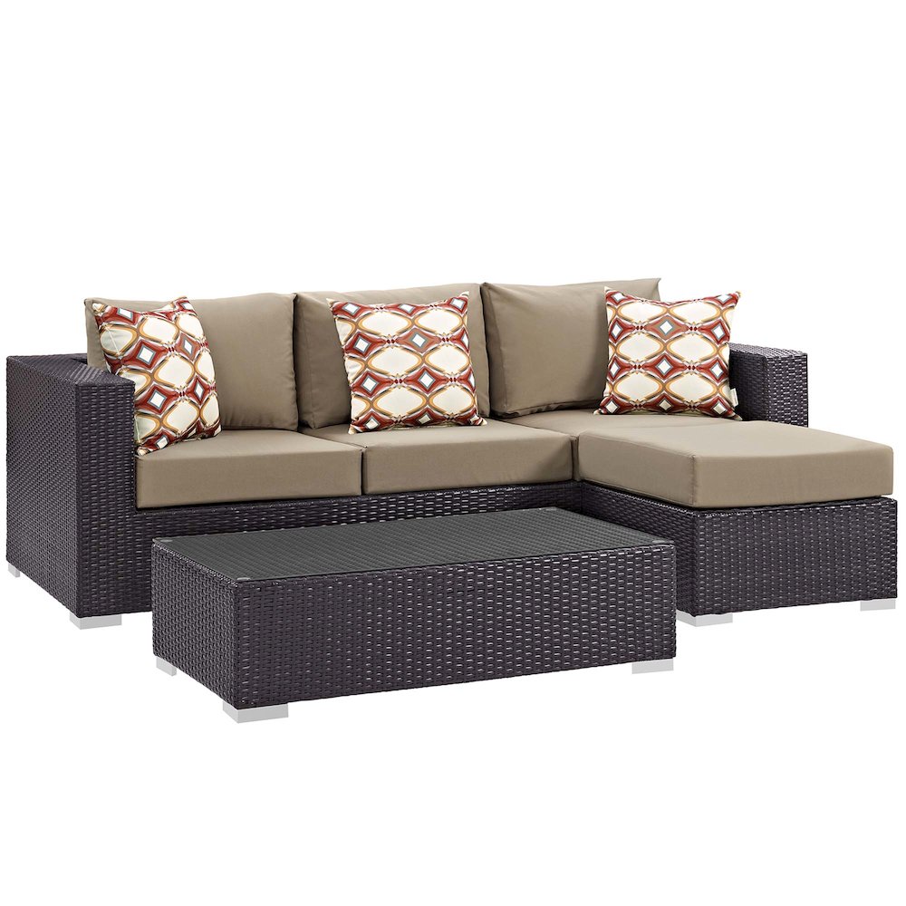 Convene 3 Piece Outdoor Patio Sofa Set. Picture 1