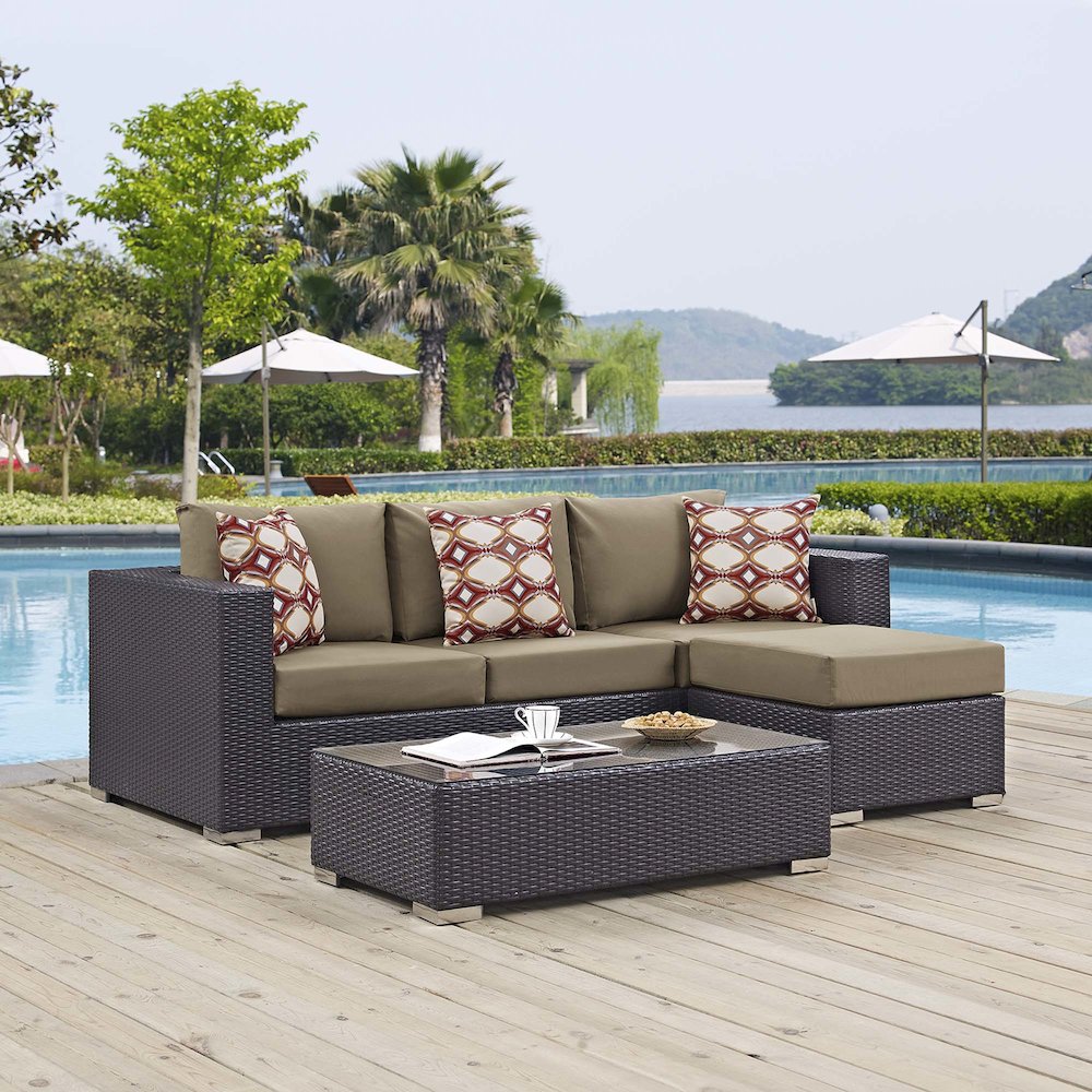 Convene 3 Piece Outdoor Patio Sofa Set. Picture 10