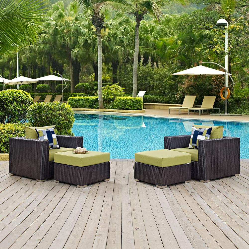 Convene 4 Piece Outdoor Patio Sectional Set. Picture 5
