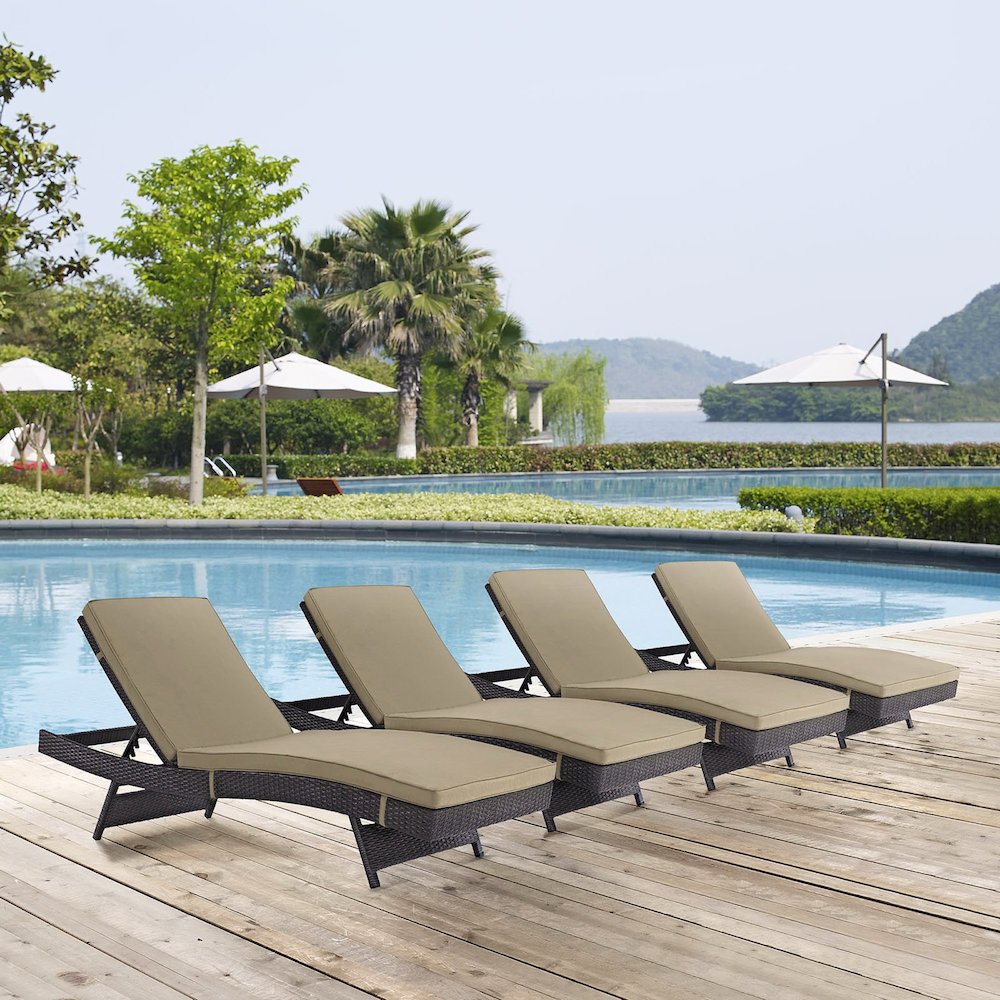 Convene Outdoor Patio Chaise Set of 4. Picture 5