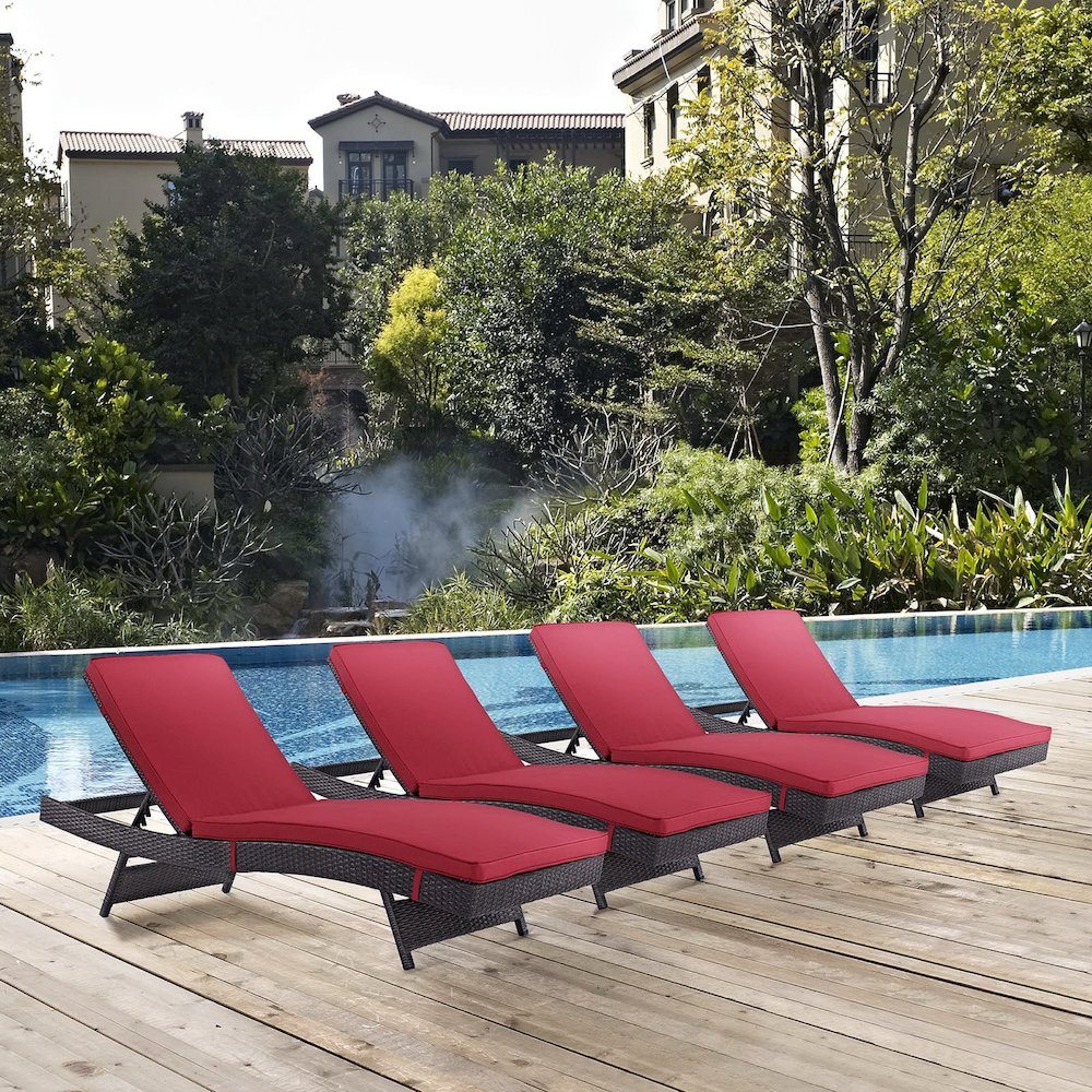 Convene Outdoor Patio Chaise Set of 4. Picture 5