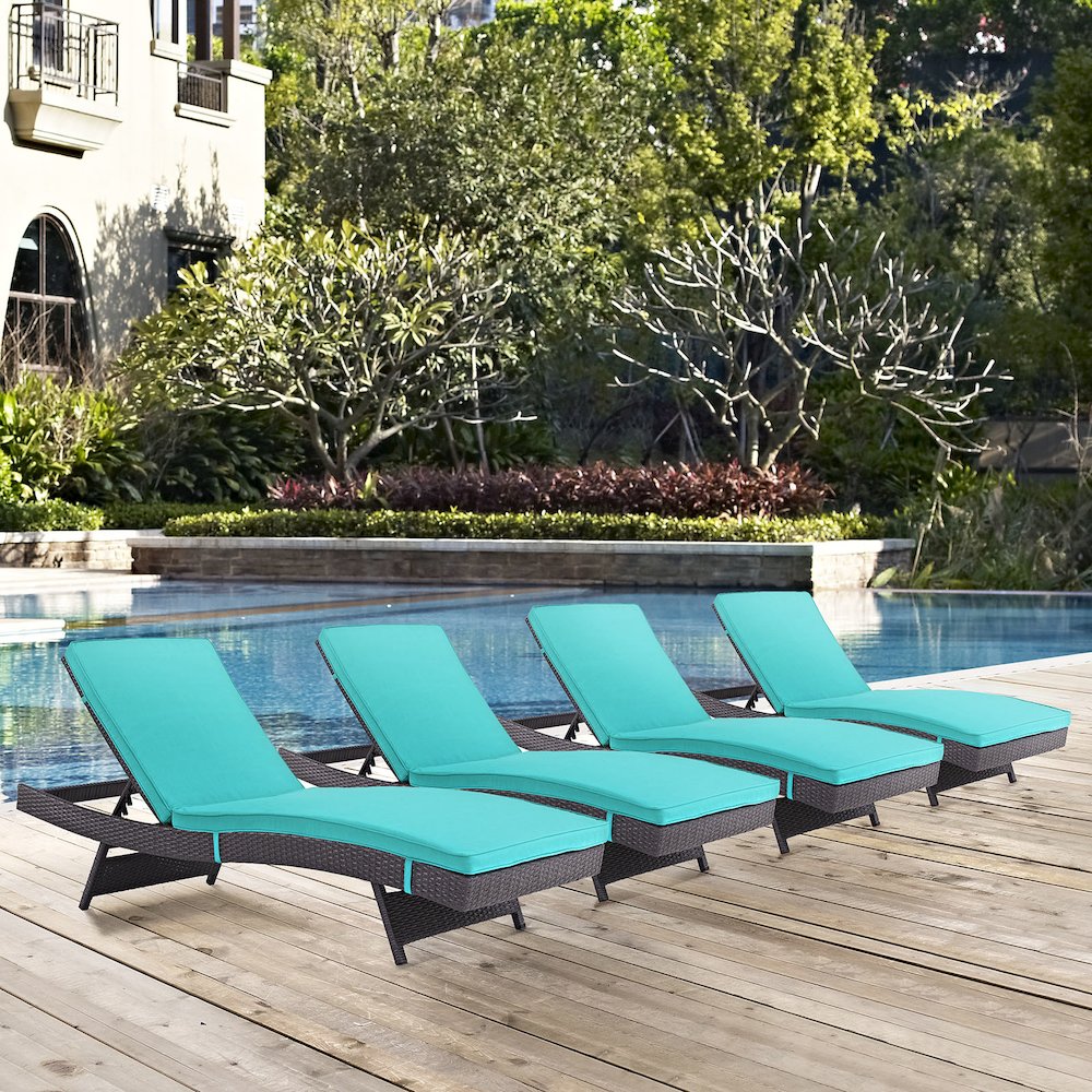 Convene Outdoor Patio Chaise Set of 4. Picture 5