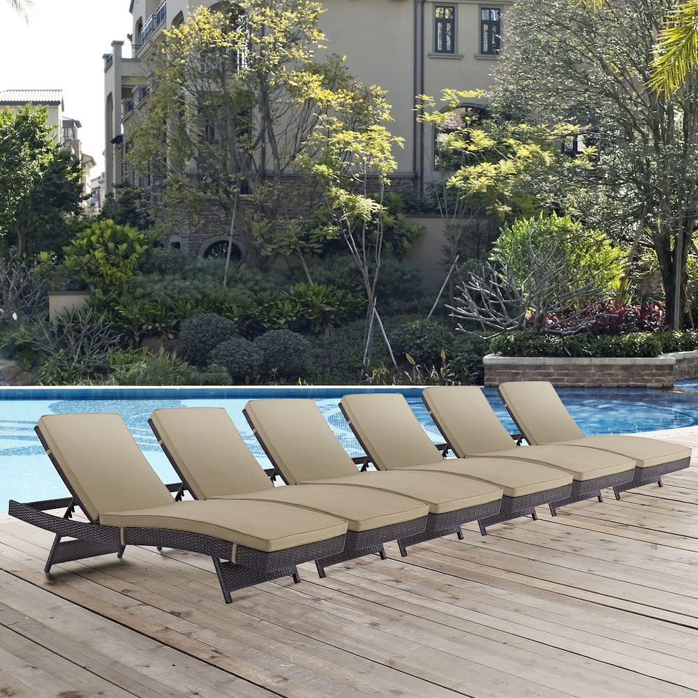 Convene Outdoor Patio Chaise Set of 6. Picture 5