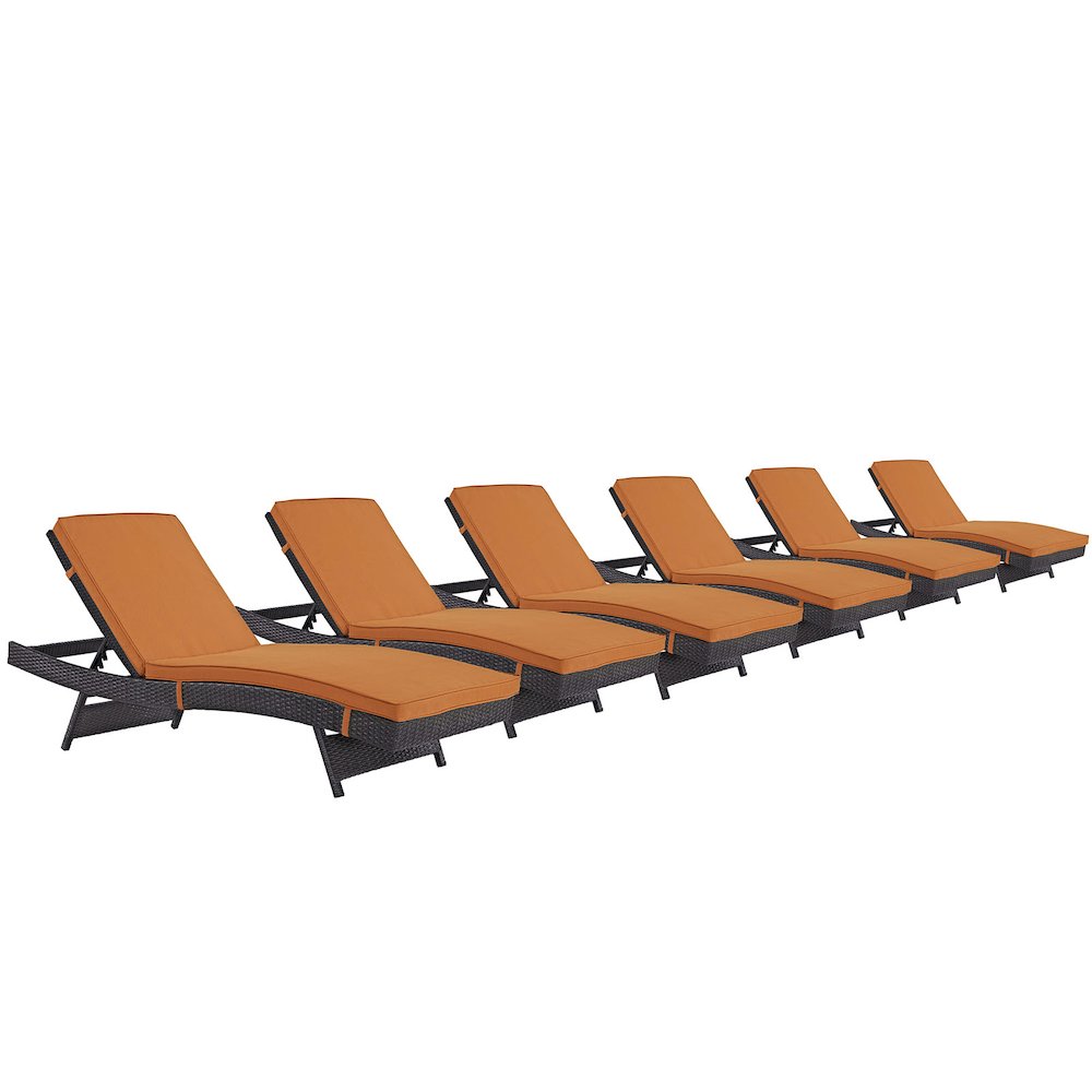 Convene Outdoor Patio Chaise Set of 6. Picture 1
