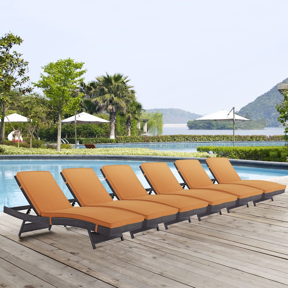 Convene Outdoor Patio Chaise Set of 6. Picture 5