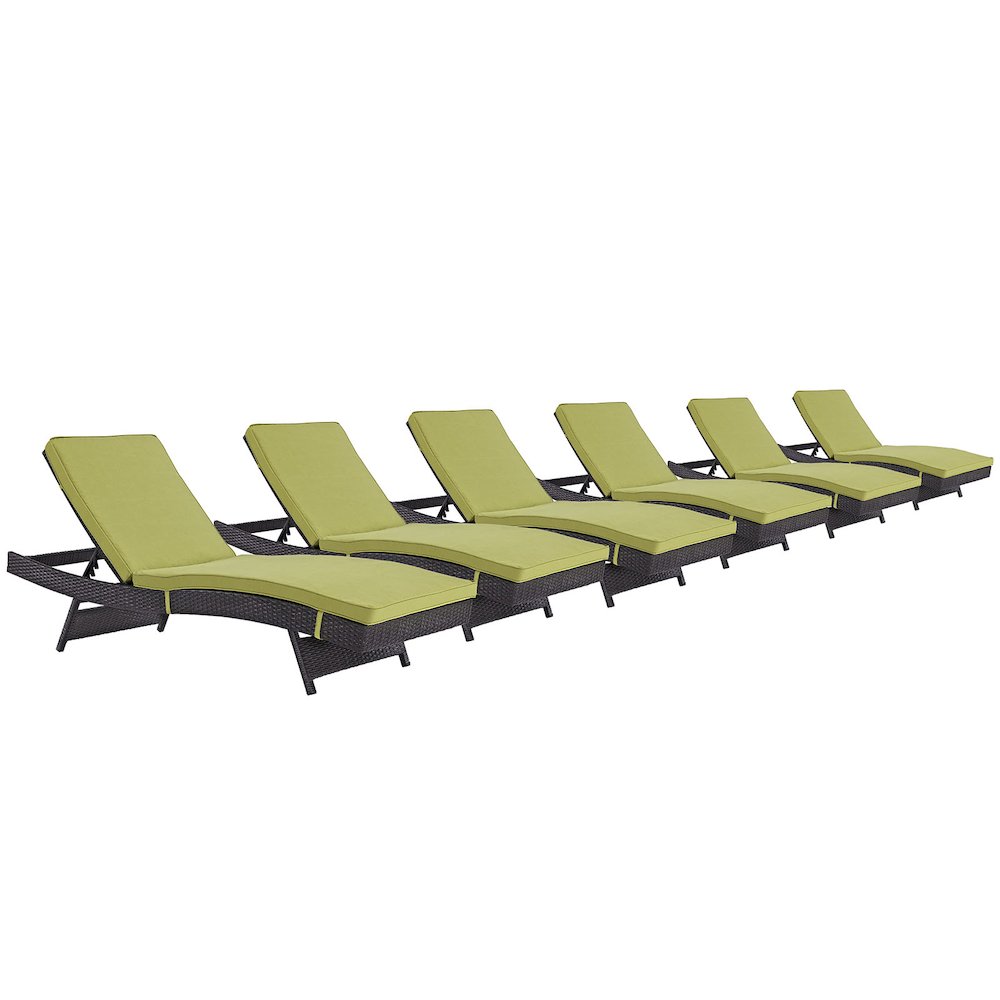 Convene Outdoor Patio Chaise Set of 6. Picture 1