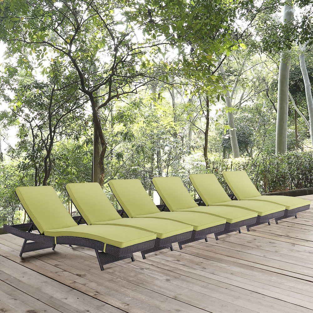 Convene Outdoor Patio Chaise Set of 6. Picture 5