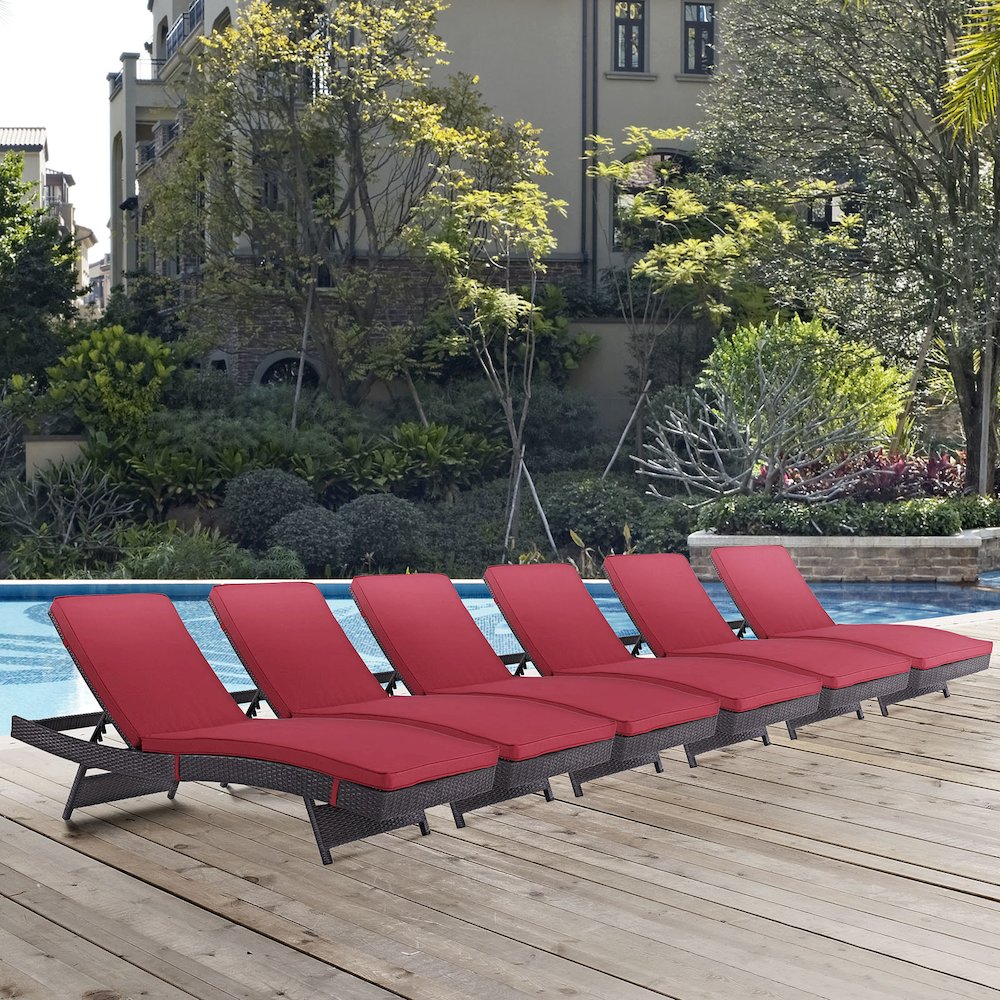 Convene Outdoor Patio Chaise Set of 6. Picture 5