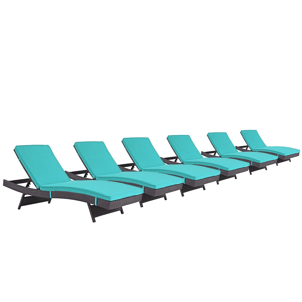 Convene Outdoor Patio Chaise Set of 6. Picture 1