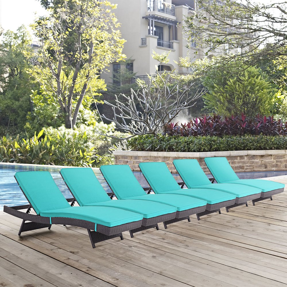 Convene Outdoor Patio Chaise Set of 6. Picture 5