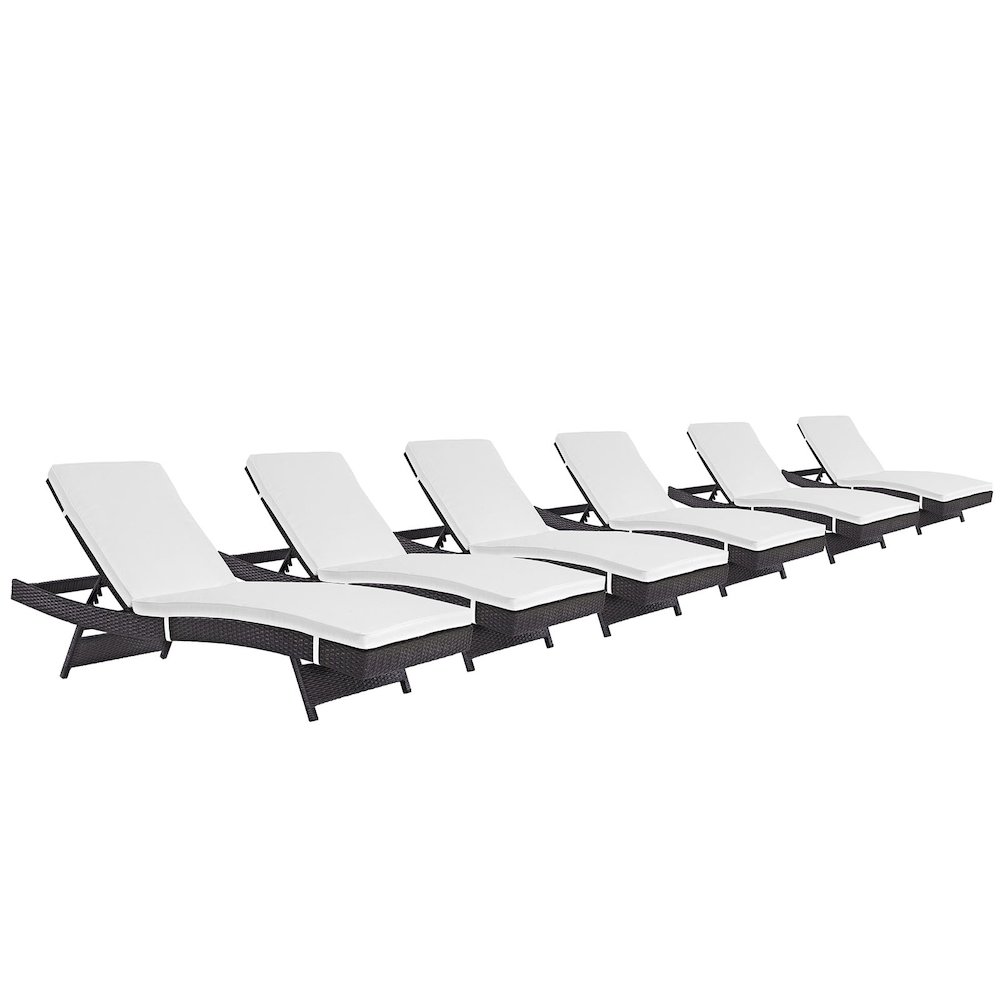 Convene Outdoor Patio Chaise Set of 6. Picture 1