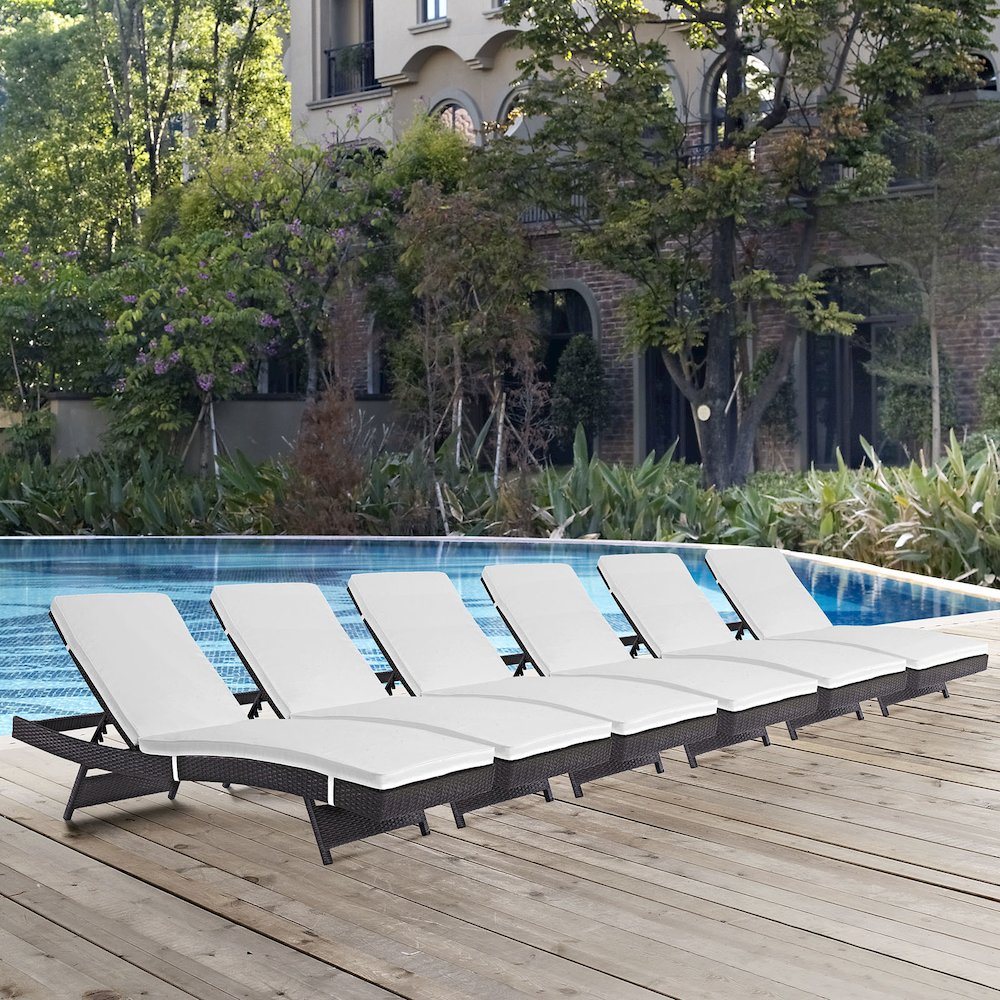 Convene Outdoor Patio Chaise Set of 6. Picture 5