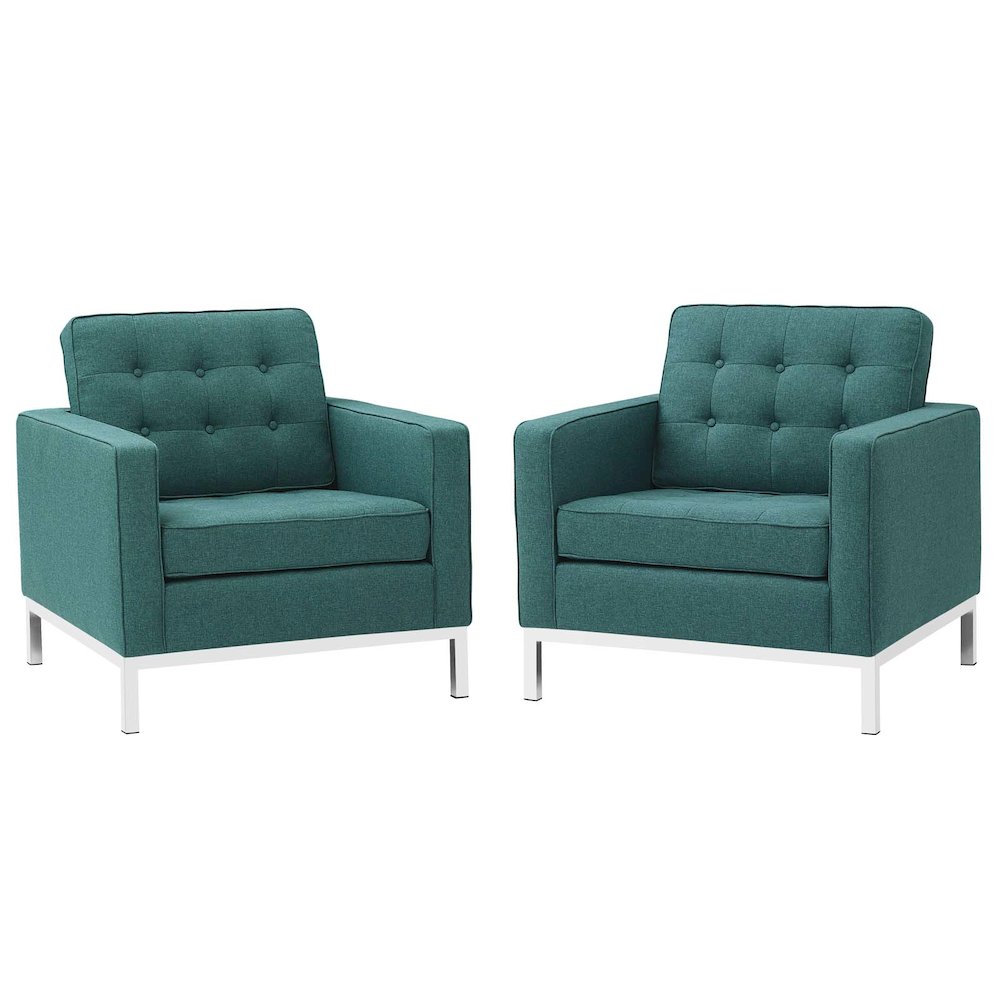 Loft Upholstered Fabric Armchairs Set of 2. Picture 1