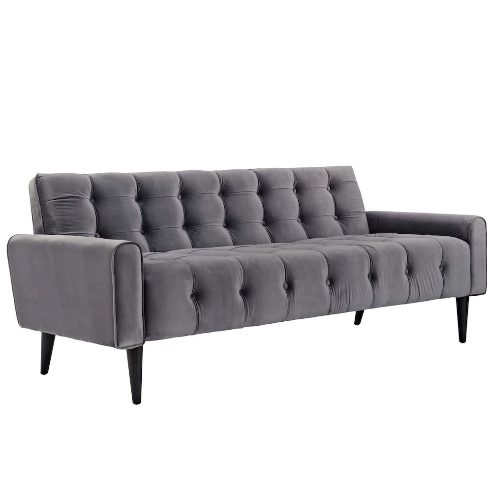 Delve Performance Velvet Sofa. Picture 1