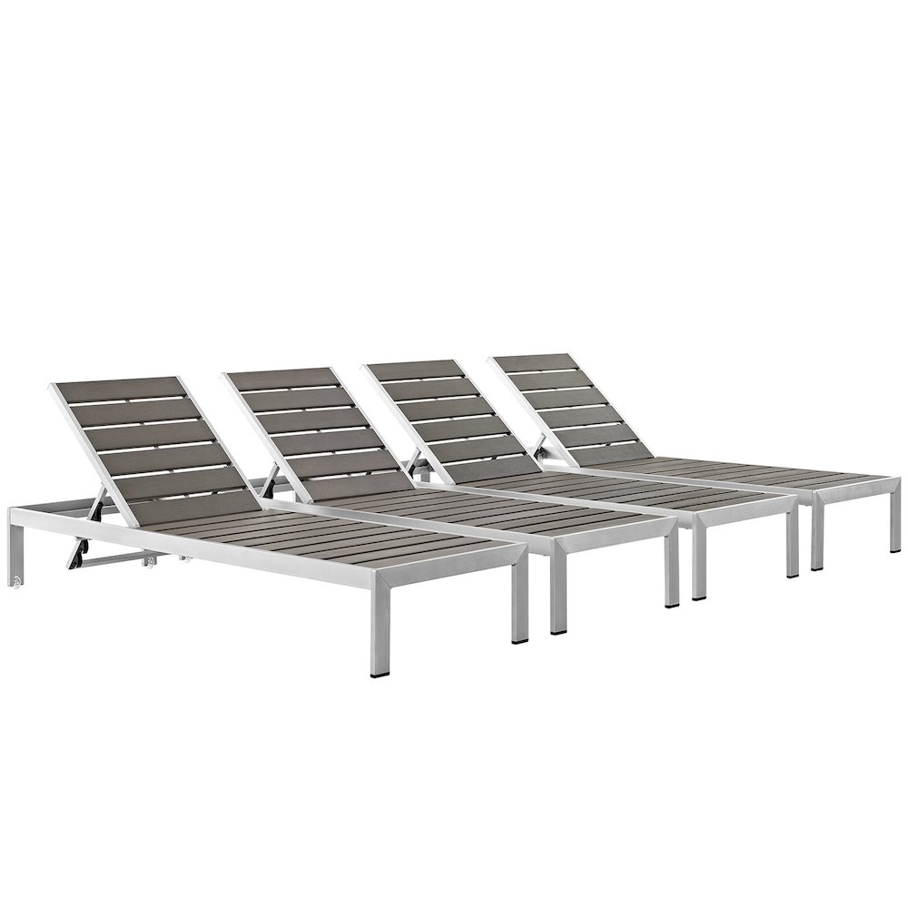 Shore Outdoor Patio Aluminum Chaise Set of 4. Picture 1