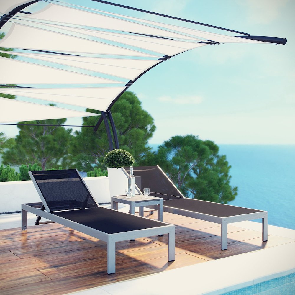 Shore 3 Piece Outdoor Patio Aluminum Set. Picture 7