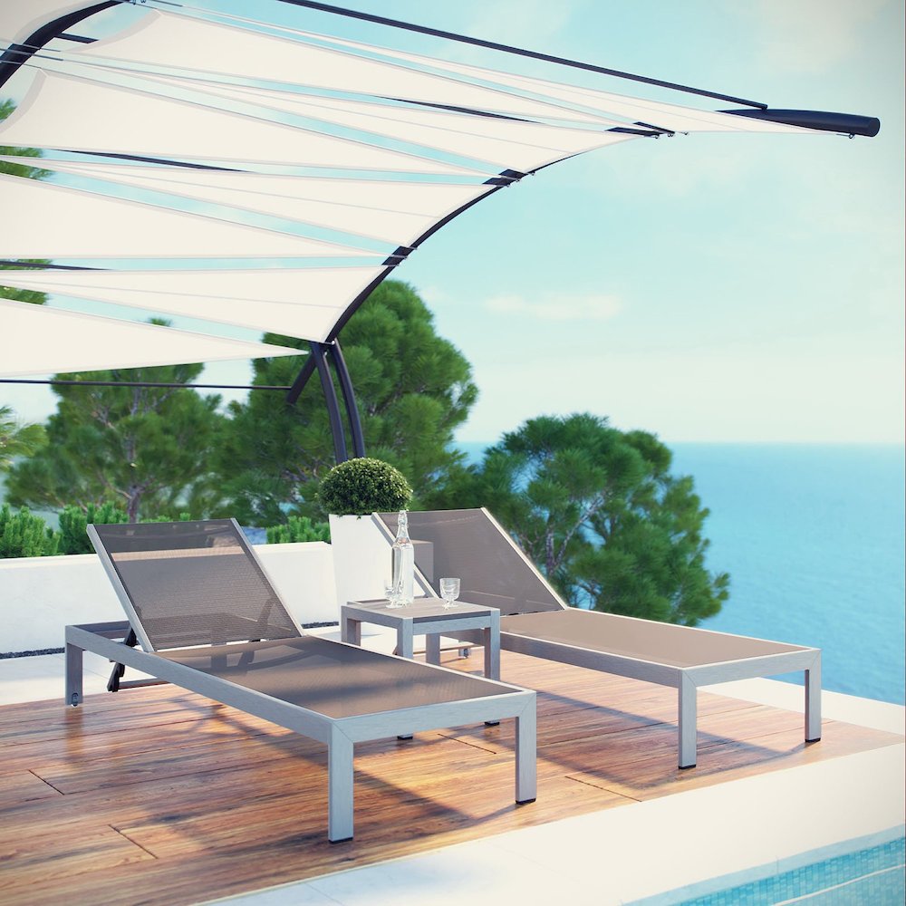 Shore 3 Piece Outdoor Patio Aluminum Set. Picture 7