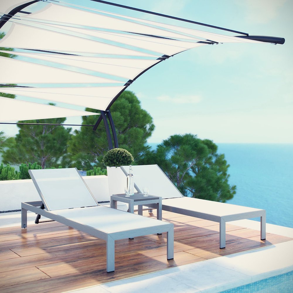 Shore 3 Piece Outdoor Patio Aluminum Set. Picture 7
