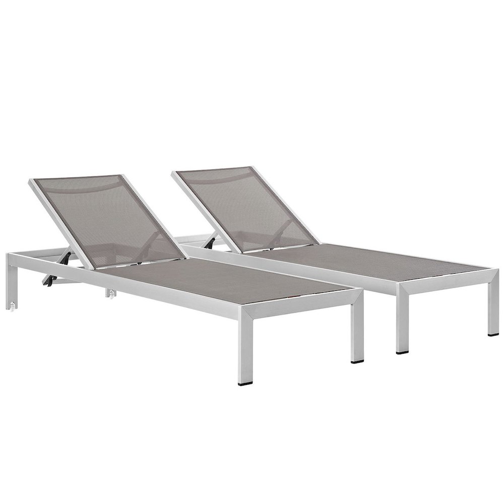 Shore Outdoor Patio Aluminum Chaise Set of 2. Picture 1