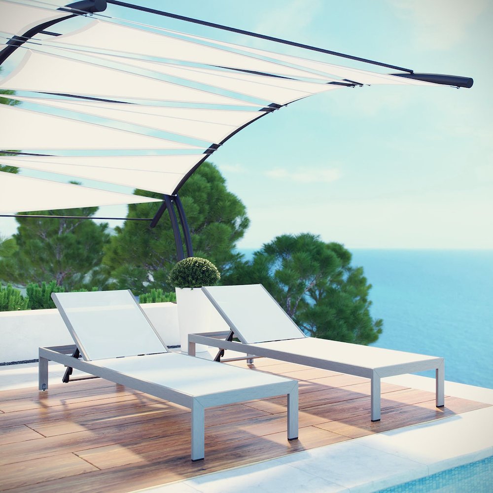 Shore Outdoor Patio Aluminum Chaise Set of 2. Picture 5