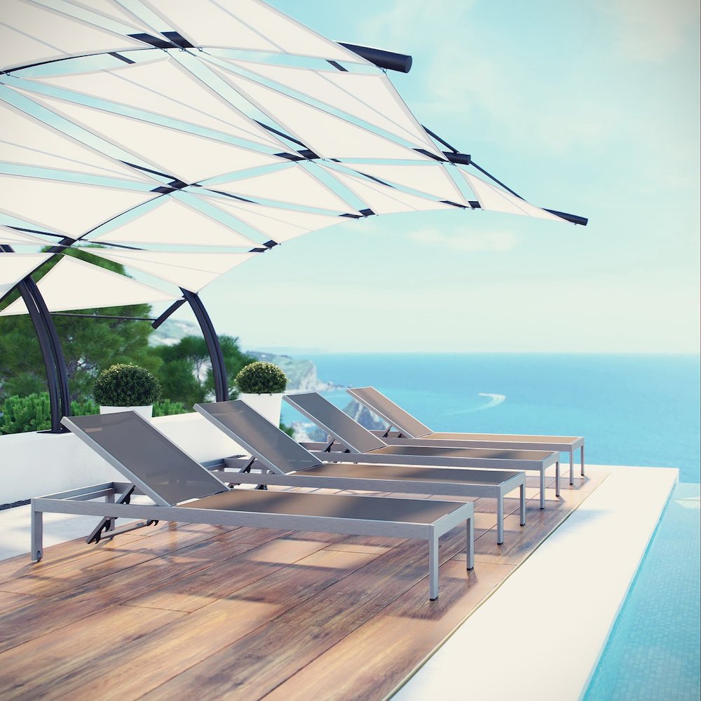 Shore Outdoor Patio Aluminum Chaise Set of 4. Picture 5