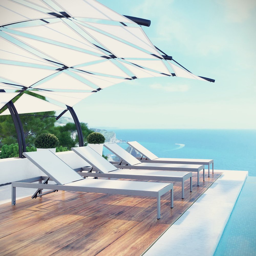 Shore Outdoor Patio Aluminum Chaise Set of 4. Picture 5