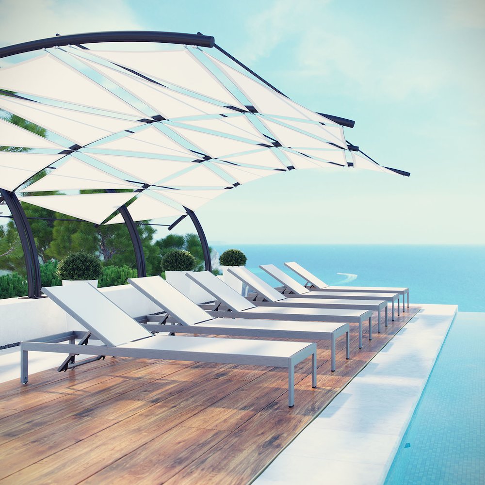 Shore Outdoor Patio Aluminum Chaise Set of 6. Picture 5