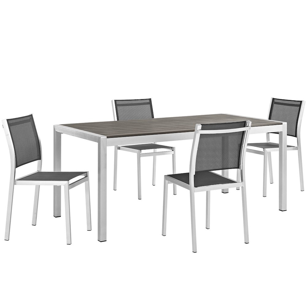 Shore 5 Piece Outdoor Patio Aluminum Dining Set. Picture 1