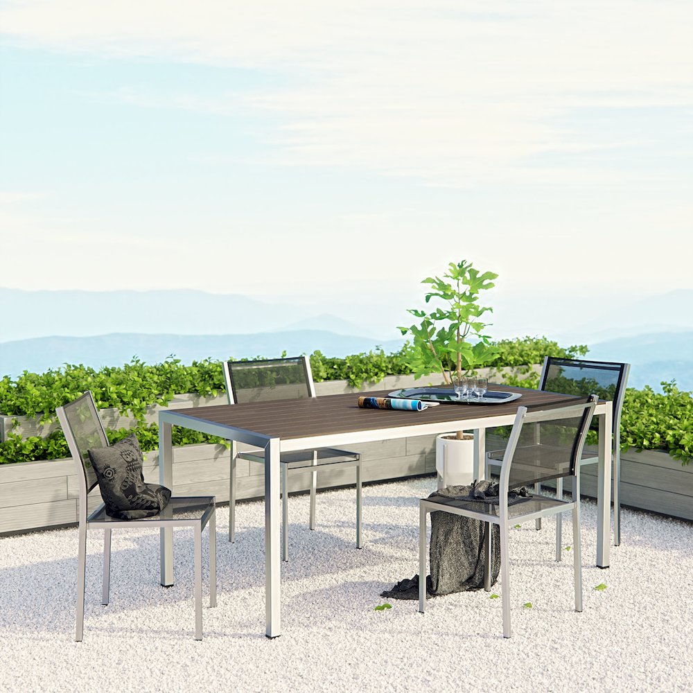 Shore 5 Piece Outdoor Patio Aluminum Dining Set. Picture 7