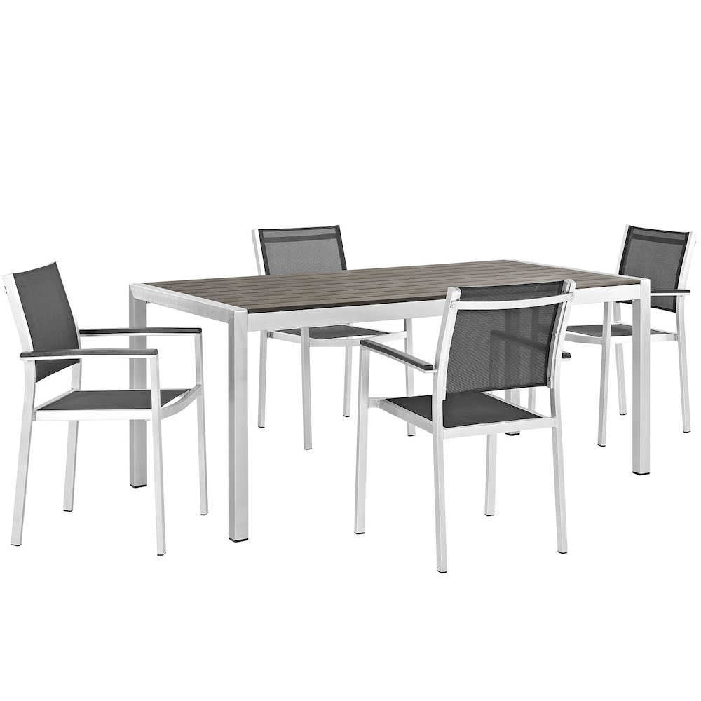 Shore 5 Piece Outdoor Patio Aluminum Dining Set. Picture 1