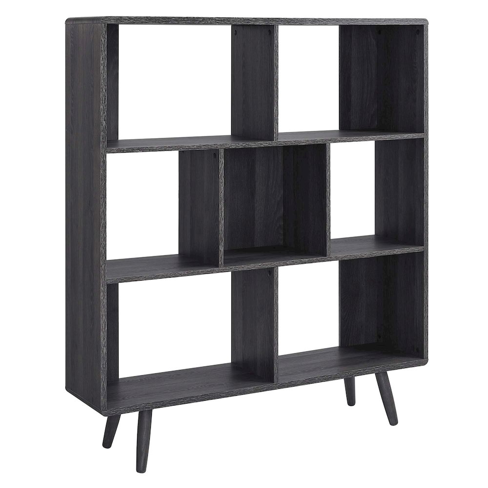 Transmit 7 Shelf Wood Grain Bookcase. Picture 1